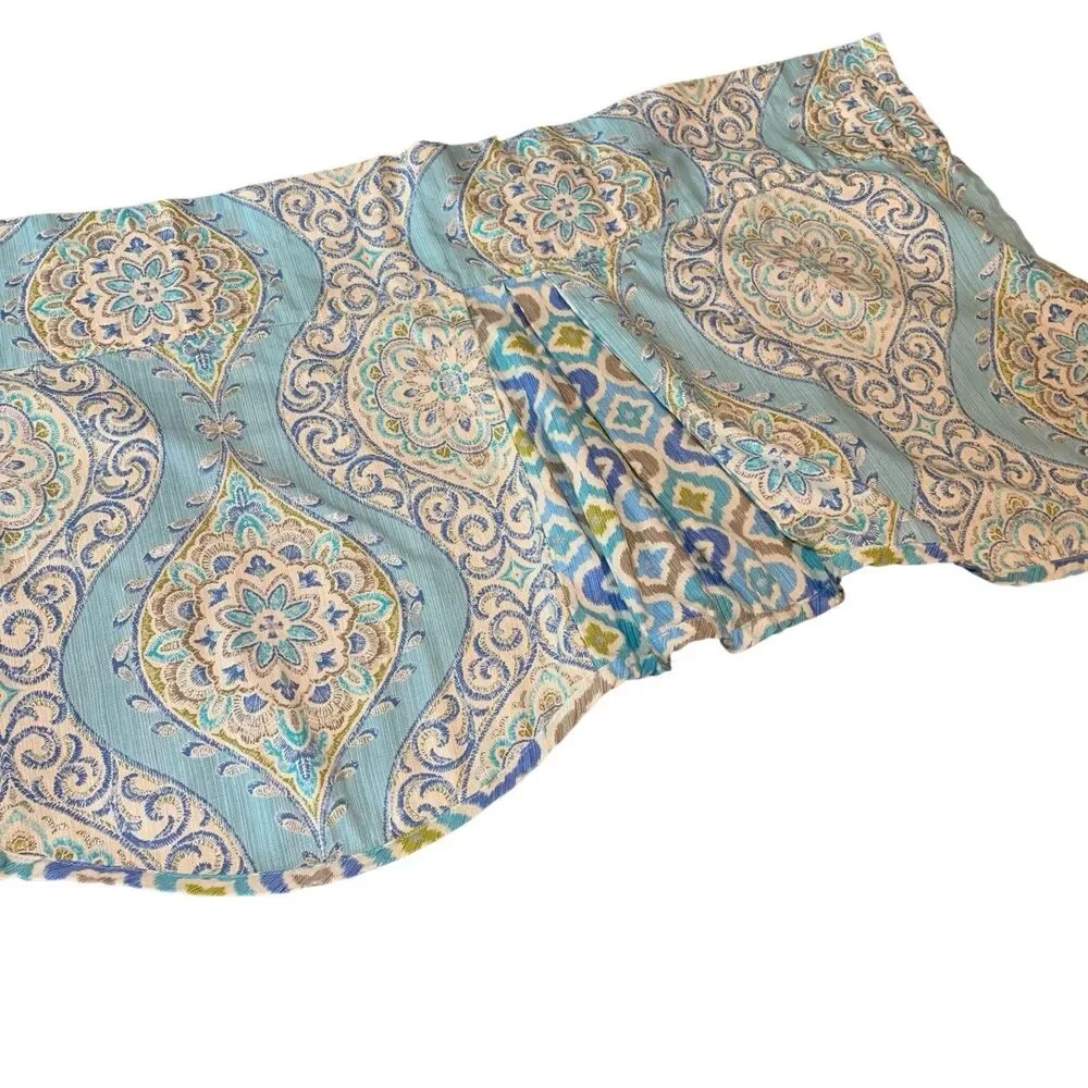 Waverly Home Classics Moonlit Medallion Celestial Valance Set of 2 Blue Green